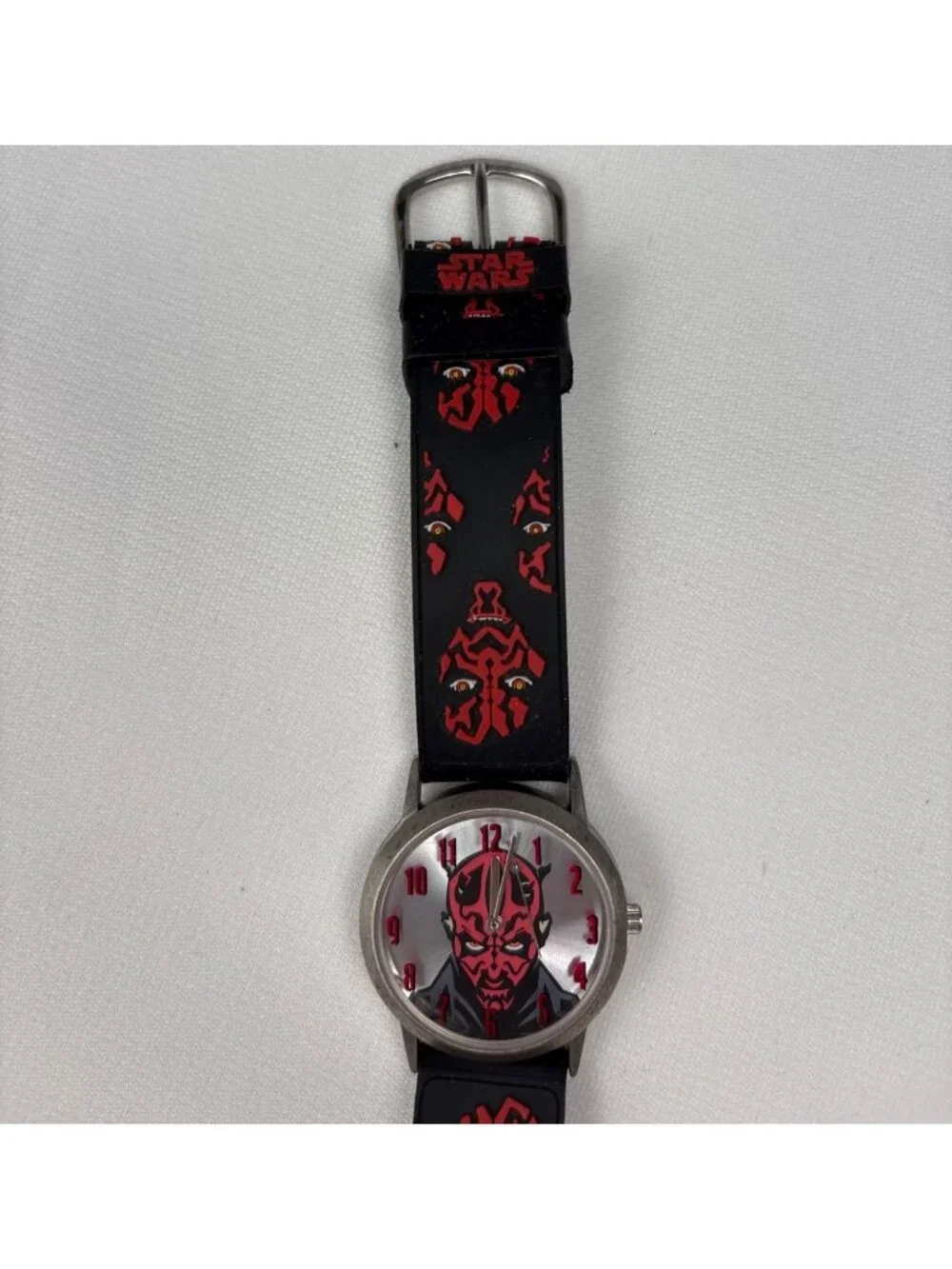 Star Wars Darth Maul Watch Black/Red Band Graphic Dial Battery Operated